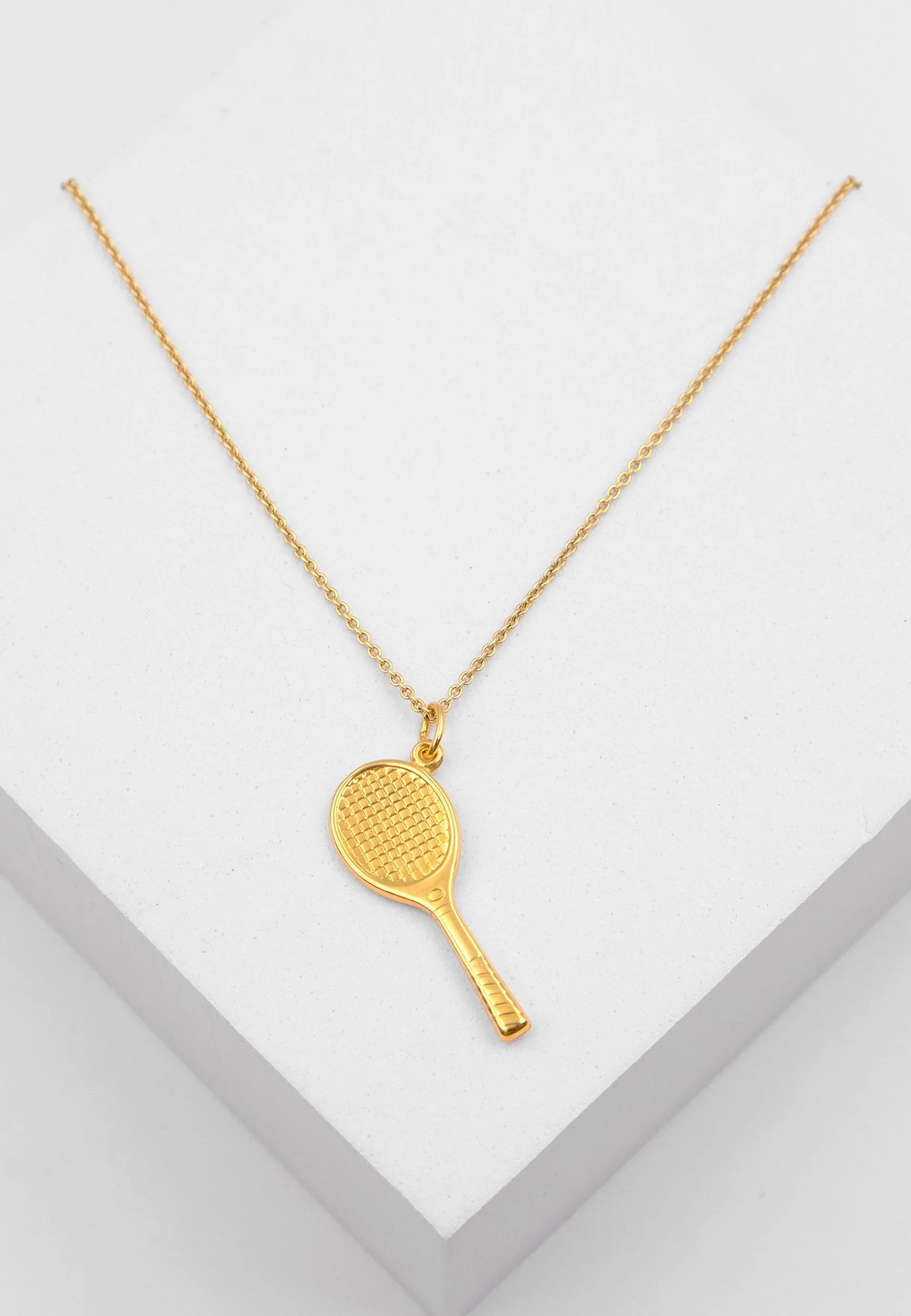 Anhänger Tennisschläger Gelbgold 750, 25x25mm