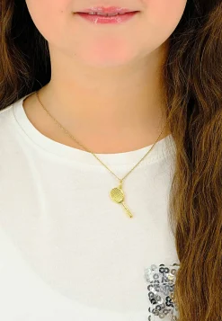 Anhänger Tennisschläger Gelbgold 750, 25x25mm
