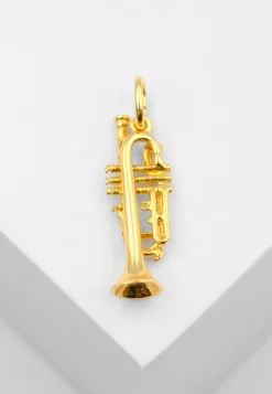 Anhänger Trompete Gelbgold 750, 30x9mm
