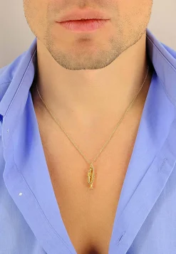 Anhänger Trompete Gelbgold 750, 30x9mm