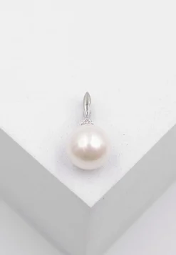 Anhänger Weissgold 750 Süsswasserperle 9-9.5mm Brillant 0.04ct.