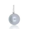 Anhänger Weissgold 750 Tahiti Perle 10-11mm Brillant 0.08ct.