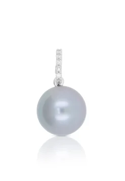 Anhänger Weissgold 750 Tahiti Perle 10-11mm Brillant 0.08ct.
