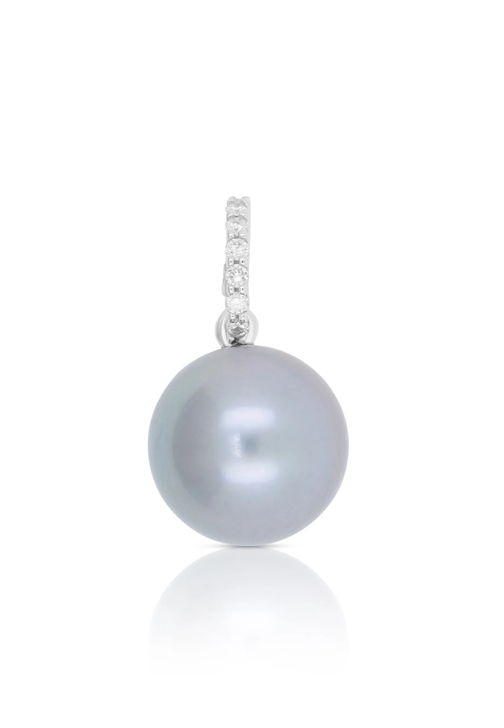 Anhänger Weissgold 750 Tahiti Perle 10-11mm Brillant 0.08ct.