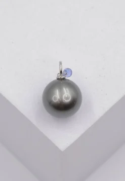 Anhänger Weissgold 750 Tahiti Perle 10-11mm Saphir