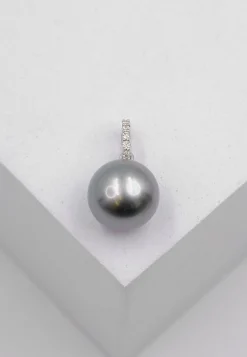Anhänger Weissgold 750 Tahiti Perle 10-11mm Brillant 0.08ct.