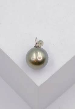 Anhänger Weissgold 750 Tahiti Perle 9.5-10mm Saphir