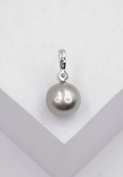 Anhänger Weissgold 750 Tahiti Perle 10-10.5mm Brillant 0.10ct.