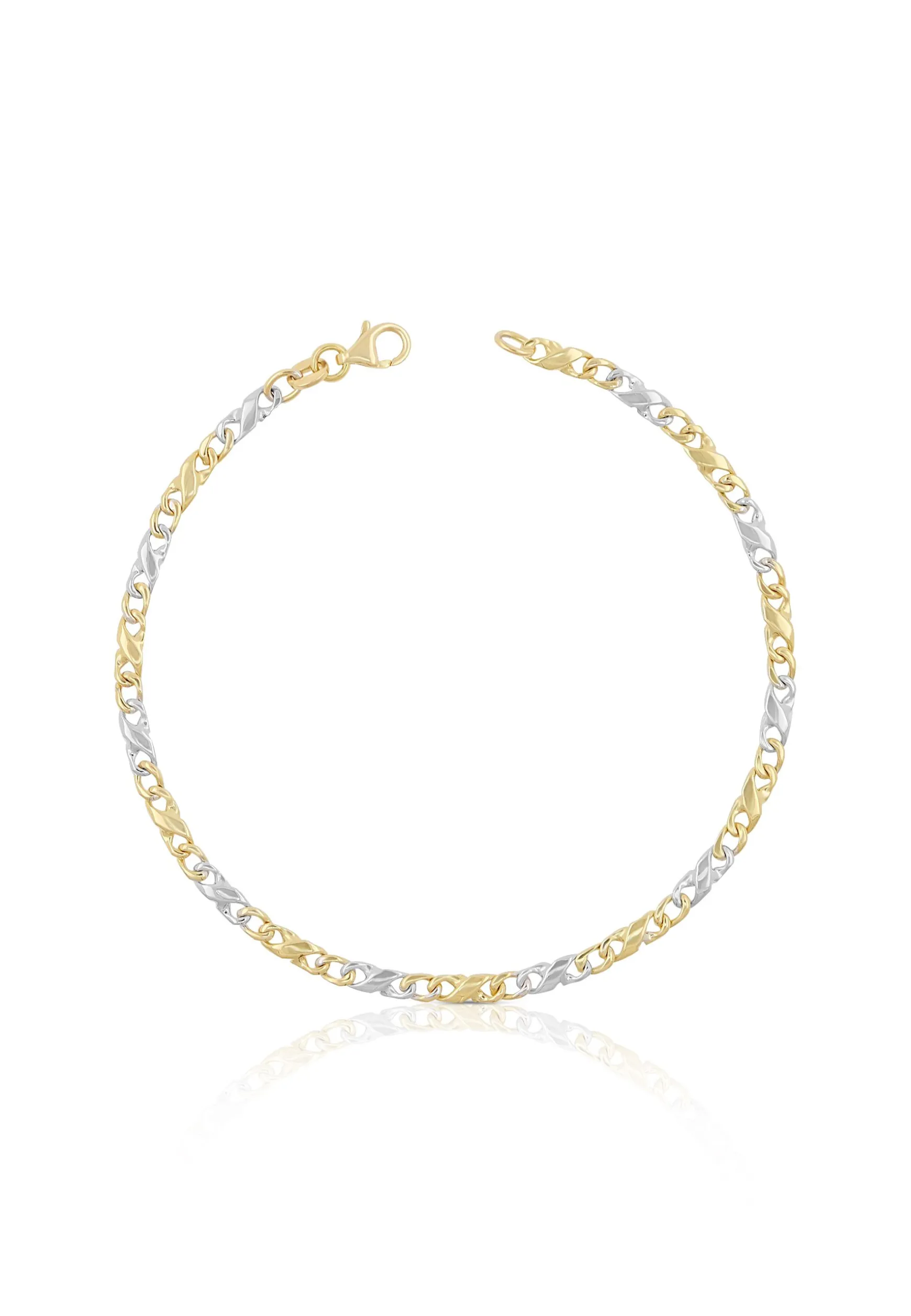 Armband Carrera Bicolor Gelb-/Weissgold 750, 22cm, 3.5mm