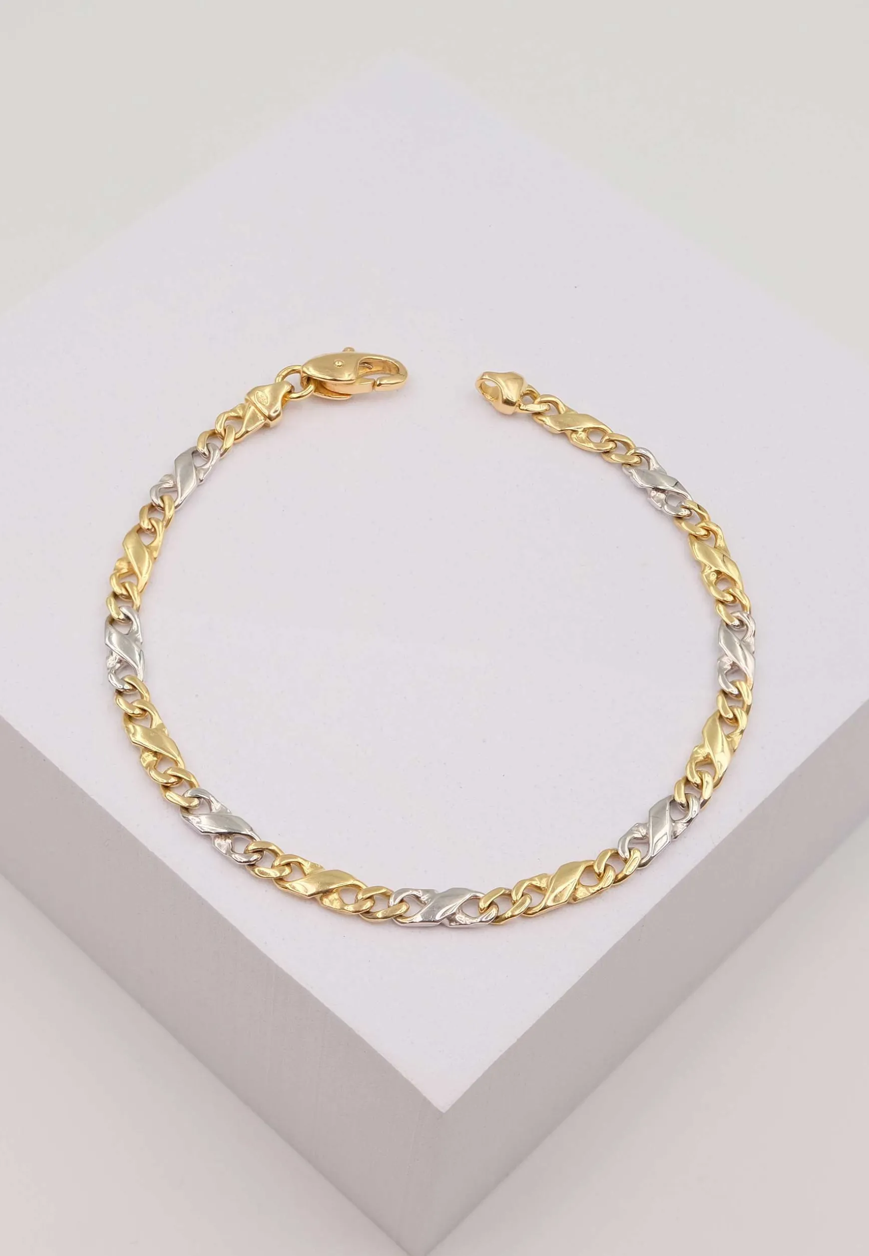 Armband Carrera Bicolor Gelb-/Weissgold 750, 22cm, 3.5mm