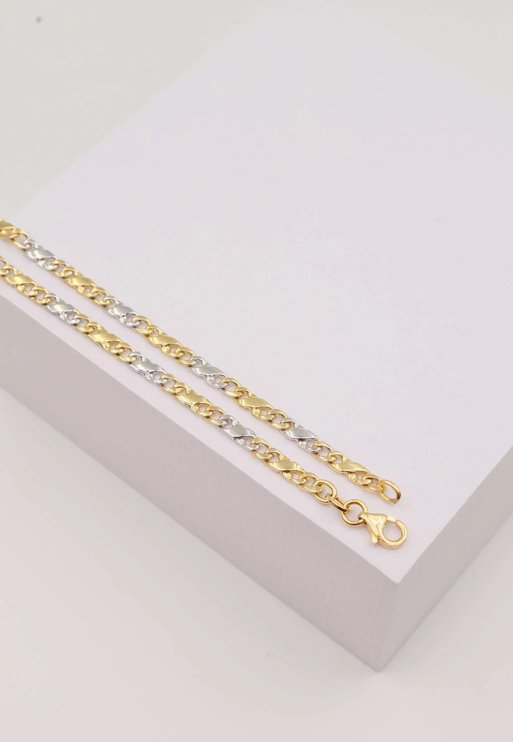 Armband Carrera Bicolor Gelb-/Weissgold 750, 22cm, 3.5mm