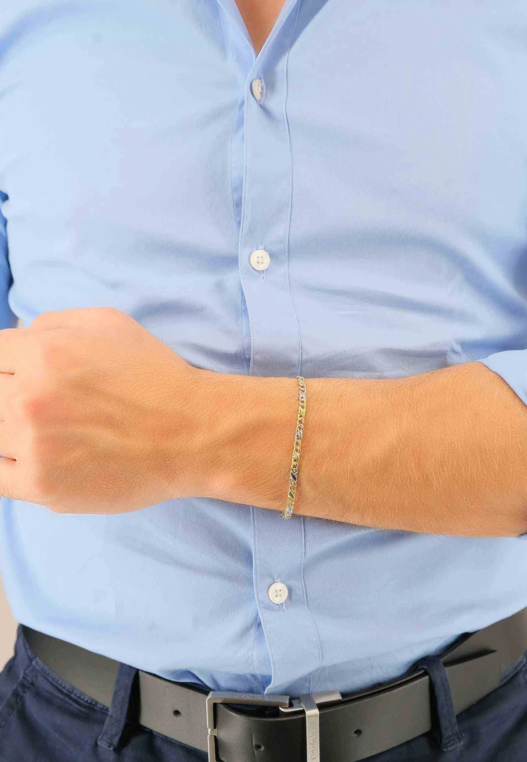 Armband Carrera Bicolor Gelb-/Weissgold 750, 22cm, 3.5mm