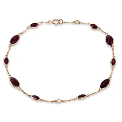 Armband 750/18K Rotgold Diamant 0.05ct. Rubin 4.45ct.