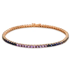 Armband 750/18K Rotgold Safir 5.33ct.