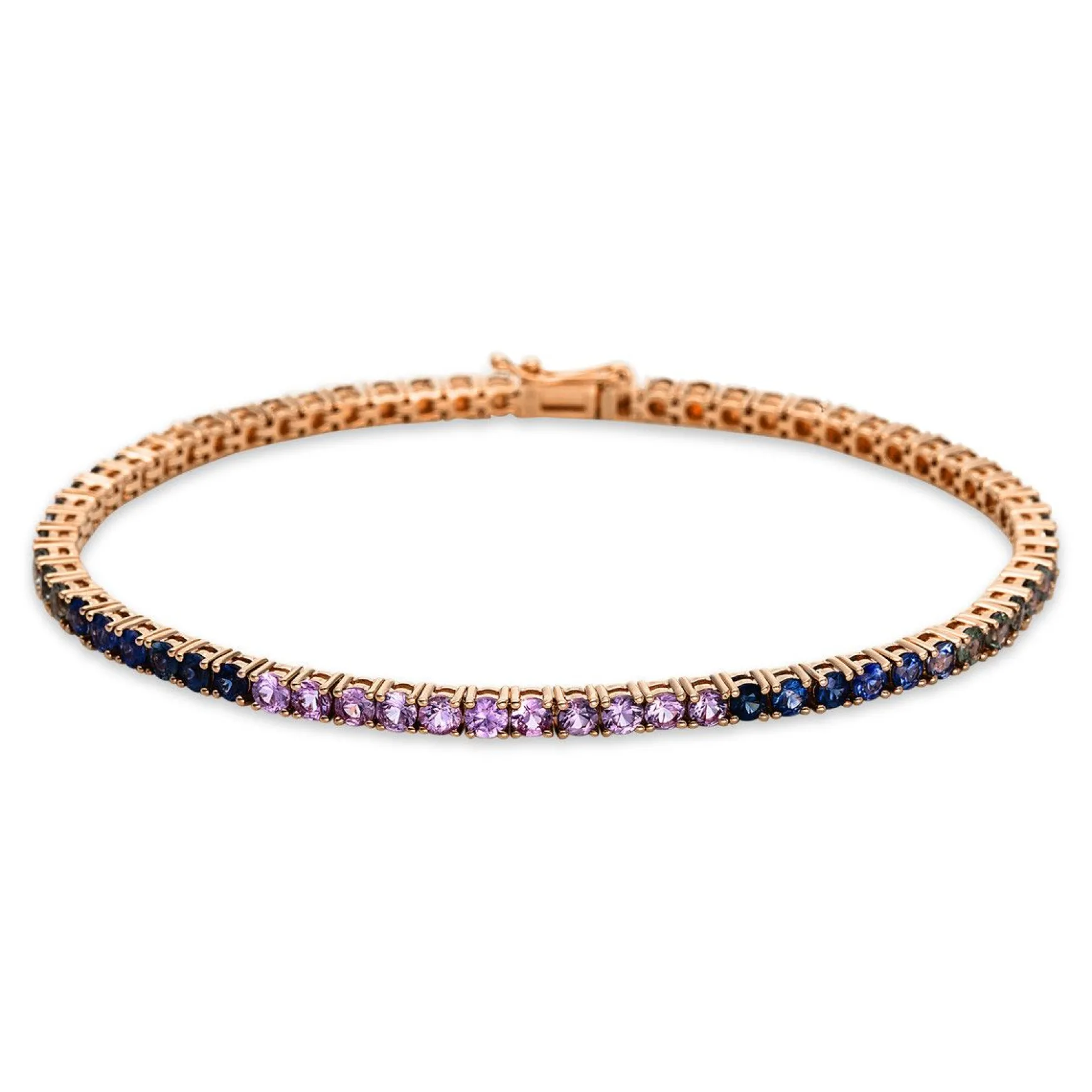 Armband 750/18K Rotgold Safir 5.33ct.