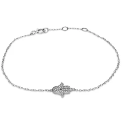 Armband 750/18K Weissgold Diamant 0.07ct. Safir 0.01ct.