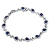 Armband 750/18K Weissgold Diamant 1.79ct. Safir 4.76ct.  17.8 cm