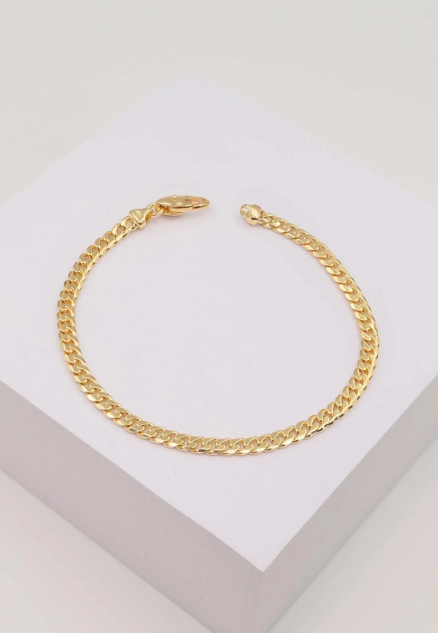 Armband Panzer Gelbgold 375, 22cm, 4mm