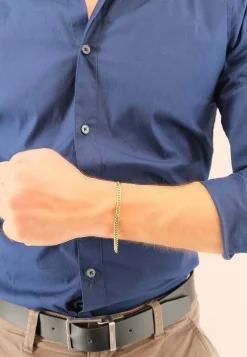 Armband Panzer Gelbgold 375, 22cm, 4mm