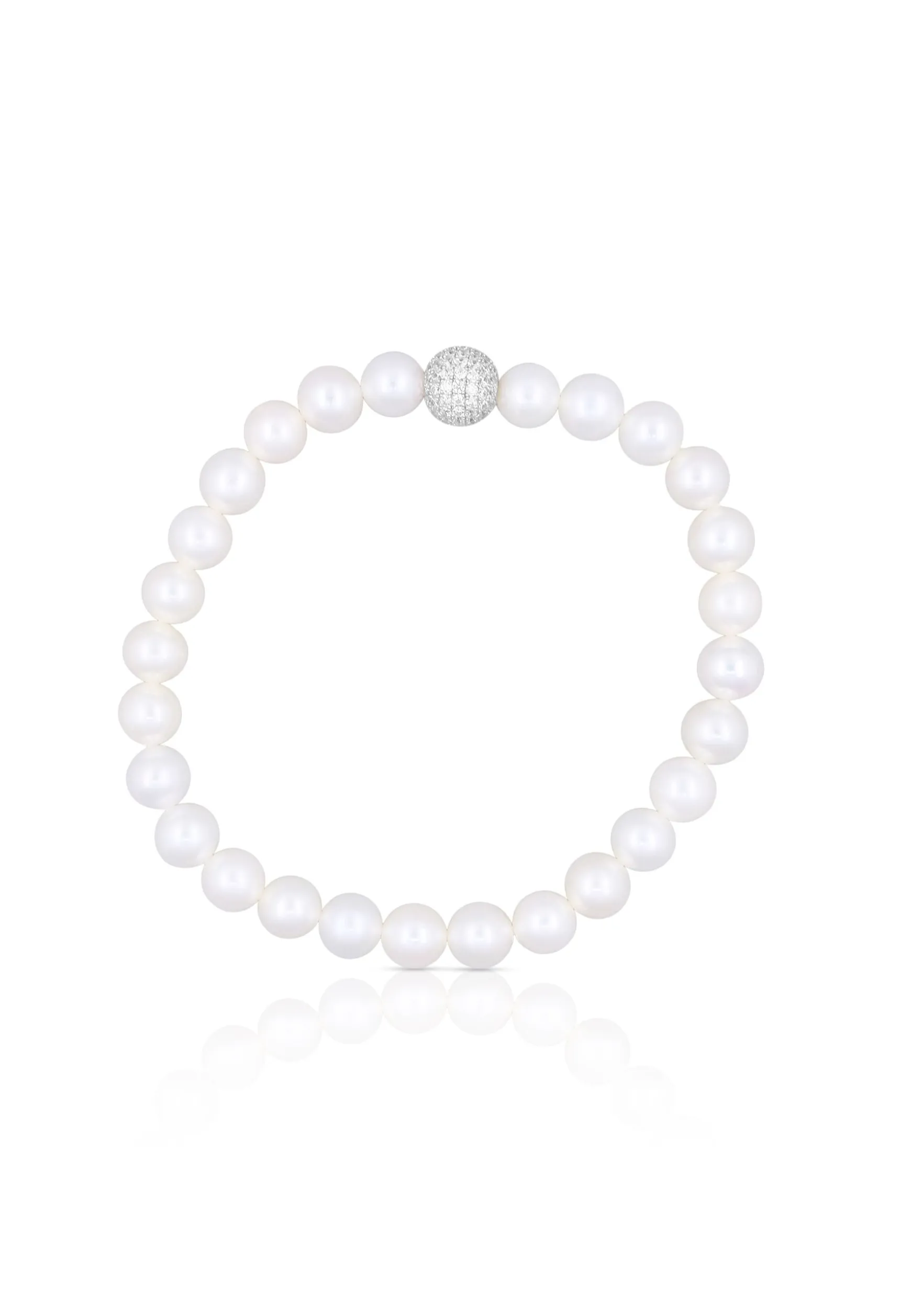 Armband Silber 925 Süsswasserperle 6.5-7mm Zirkonia