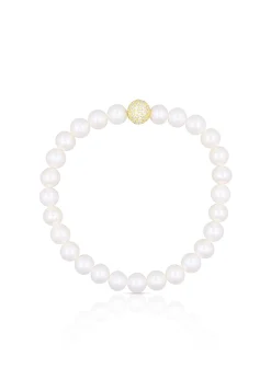 Armband Silber 925 Süsswasserperle 6.5-7mm Zirkonia