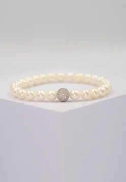 Armband Silber 925 Süsswasserperle 6.5-7mm Zirkonia