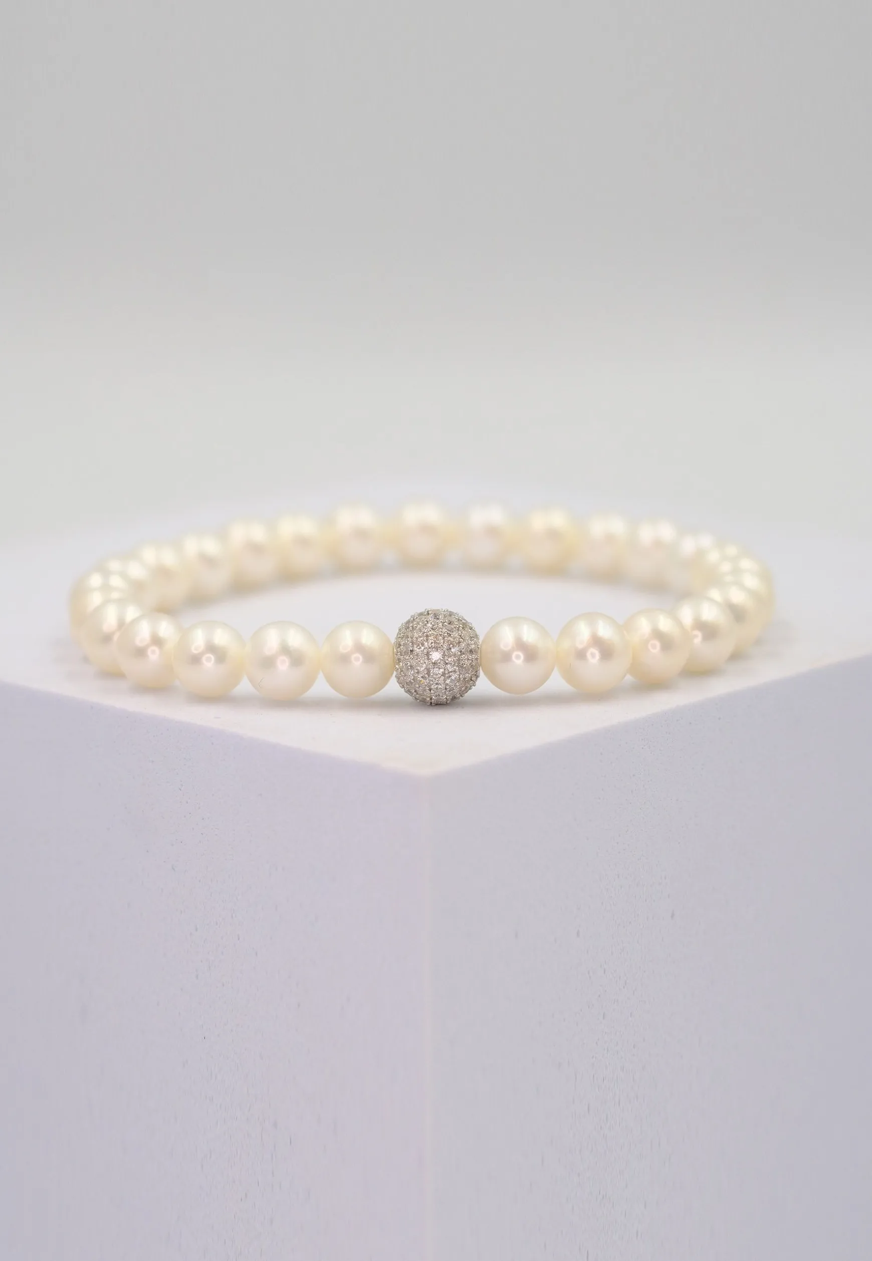 Armband Silber 925 Süsswasserperle 6.5-7mm Zirkonia