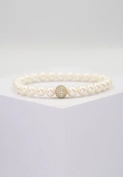 Armband Silber 925 Süsswasserperle 6.5-7mm Zirkonia