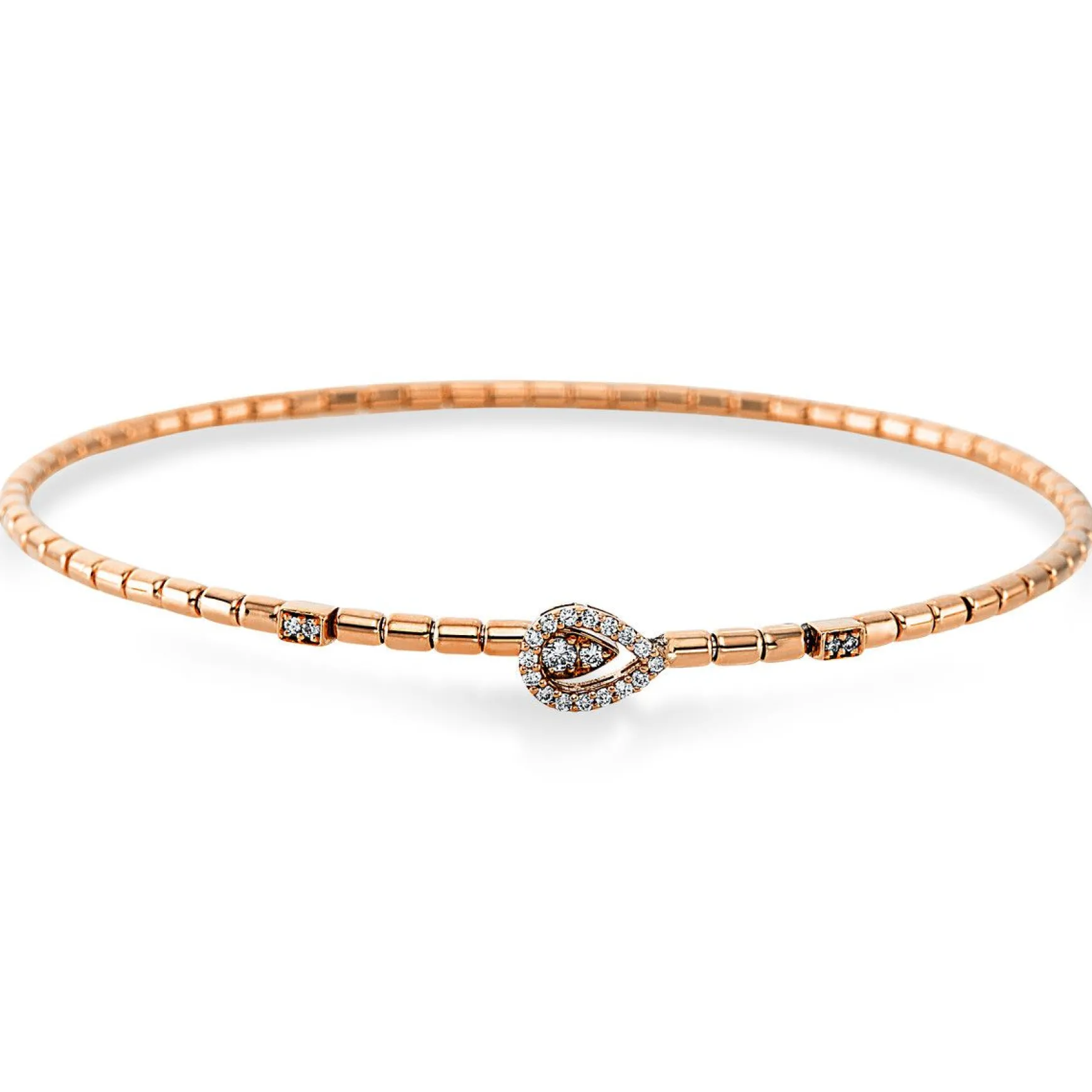 Armreif 750/18K Rotgold Diamant 0.12ct.