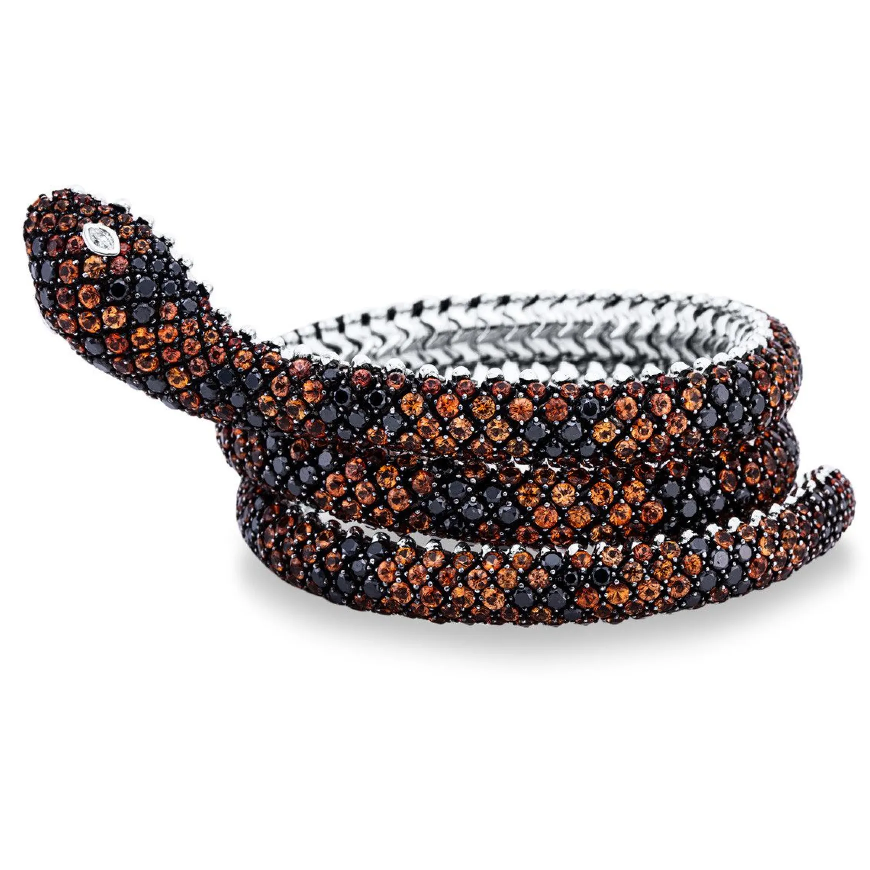 Armreif 750/18K Weissgold Diamant 10.75ct. Safir 35.13ct.