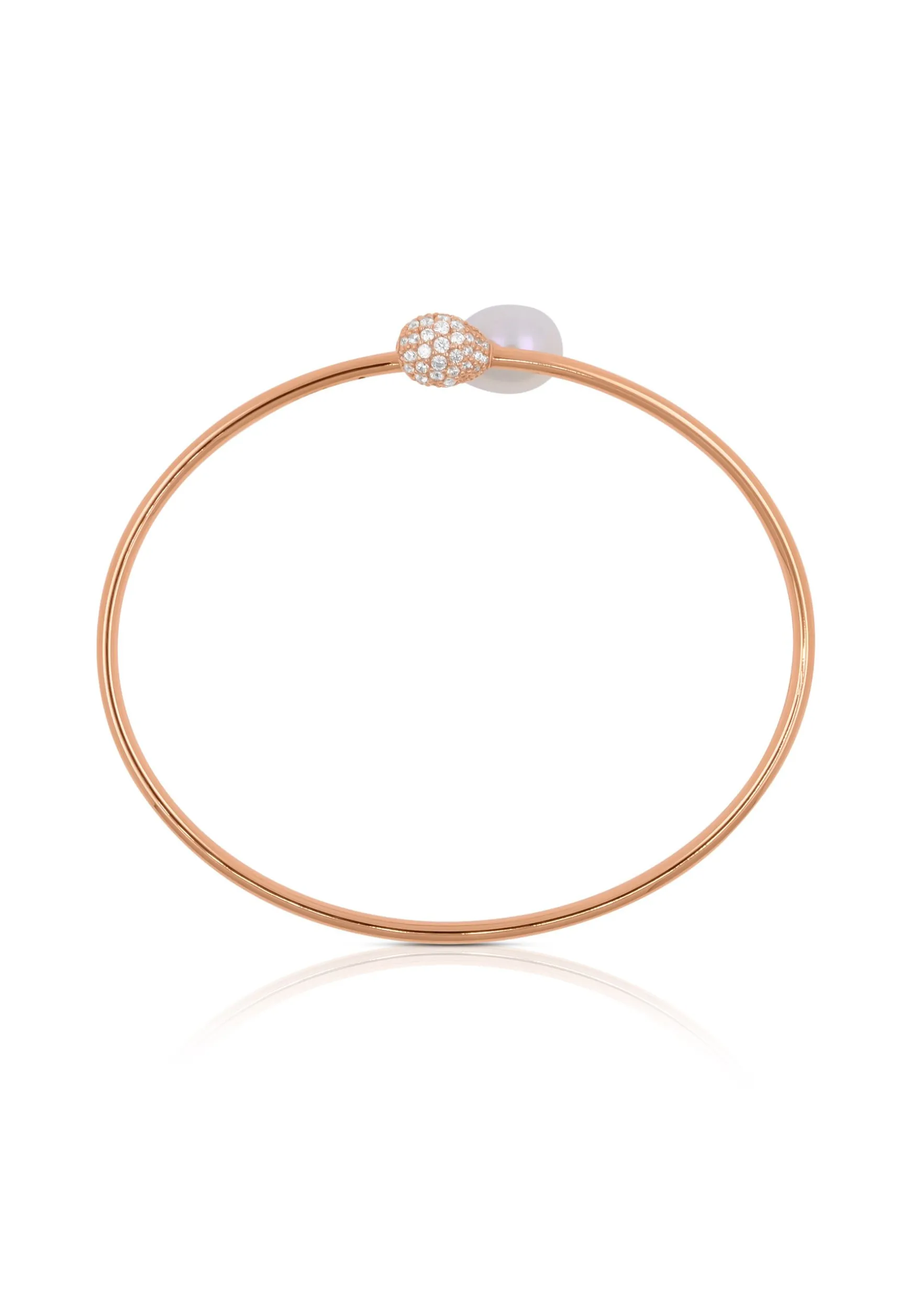 Armreif Silber 925 Süsswasserperle 8-8.5mm Zirkonia