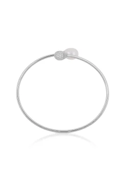 Armreif Silber 925 Süsswasserperle 8-8.5mm Zirkonia