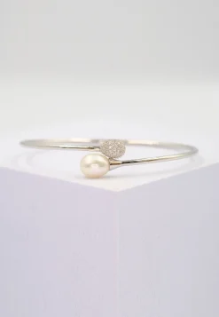 Armreif Silber 925 Süsswasserperle 8-8.5mm Zirkonia