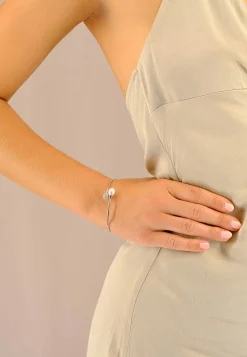 Armreif Silber 925 Süsswasserperle 8-8.5mm Zirkonia