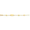 Bébé Bracelet Blume Rundanker Gelbgold 750, 14cm, Gravurplatte 1.7mm