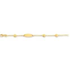 Bébé Bracelet Blume Rundanker Gelbgold 750, 14cm, Gravurplatte 1.7mm