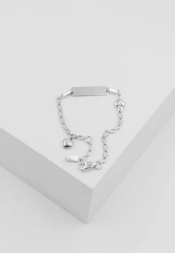 Bébé Bracelet Fantasie Herzli Weissgold 750, 14cm Gravurplatte 2cm
