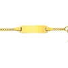 Bébé Bracelet Panzer Gelbgold 750, 14cm Gravurplatte 2cm Engel Anhänger
