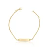 Bébé Bracelet Panzer Gelbgold 750, 14cm Gravurplatte 1.7cm