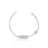 Bébé Bracelet Panzer Weissgold 750, 14cm Gravurplatte 2cm Engeli 6mm