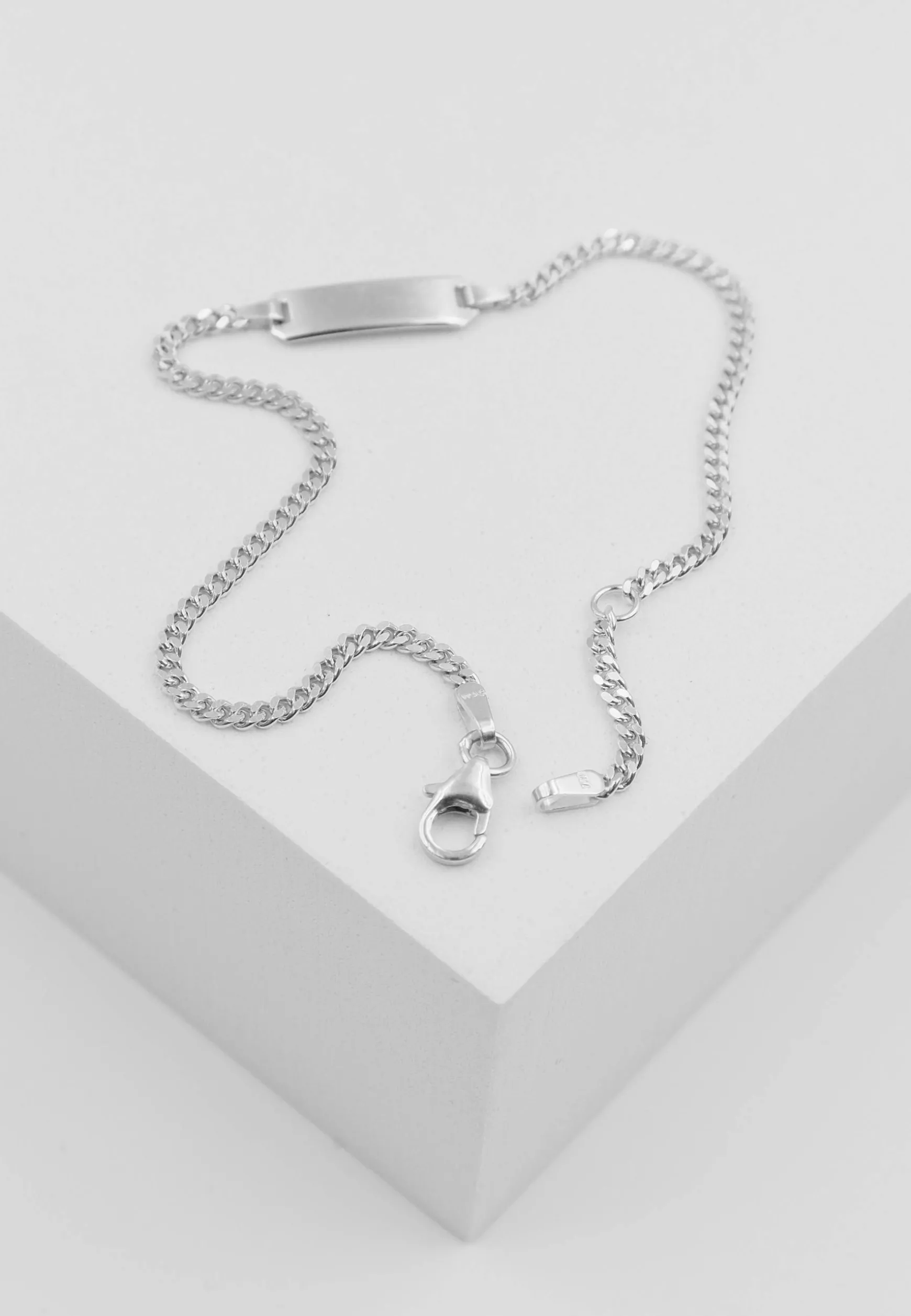 Bébé Bracelet Panzer Weissgold 750, 18cm Gravurplatte 2.1cm