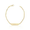 Bébé Bracelet Singapur Gelbgold 750, 14cm Gravurplatte 2.4cm