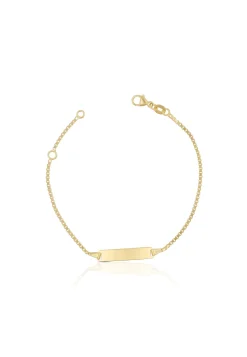Bébé Bracelet Venezianer Gelbgold 750, 14cm Gravurplatte 1.4cm