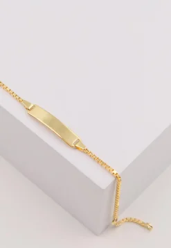 Bébé Bracelet Venezianer Gelbgold 750, 14cm Gravurplatte 1.4cm