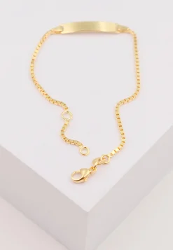Bébé Bracelet Venezianer Gelbgold 750, 18cm Gravurplatte 1.4cm