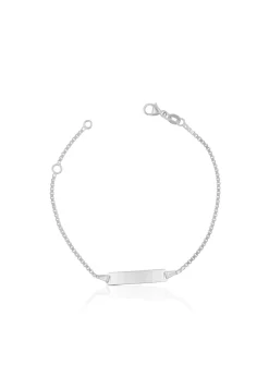 Bébé Bracelet Venezianer Weissgold 375, 16cm Gravurplatte 1.4cm