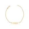 Bébé Bracelet Zopf Gelbgold 750, 16cm Gravurplatte 1.6cm