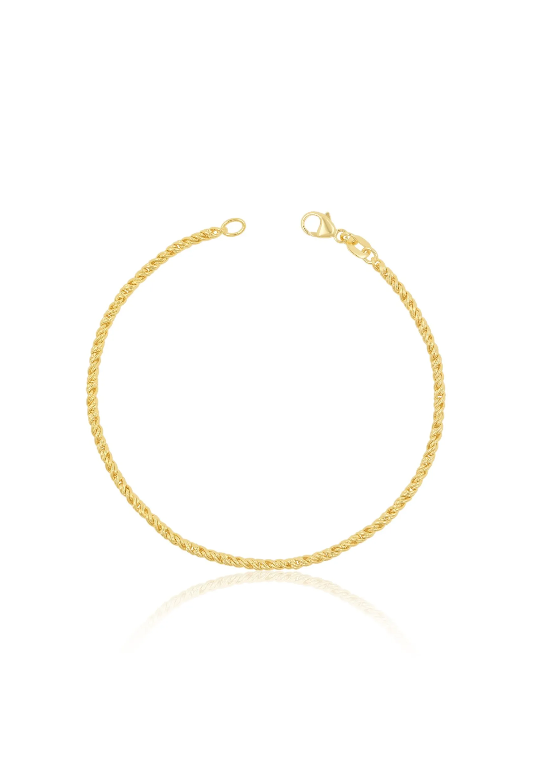 Bracelet Doppelanker linksgedreht Gelbgold 750, 2.3mm, 19cm