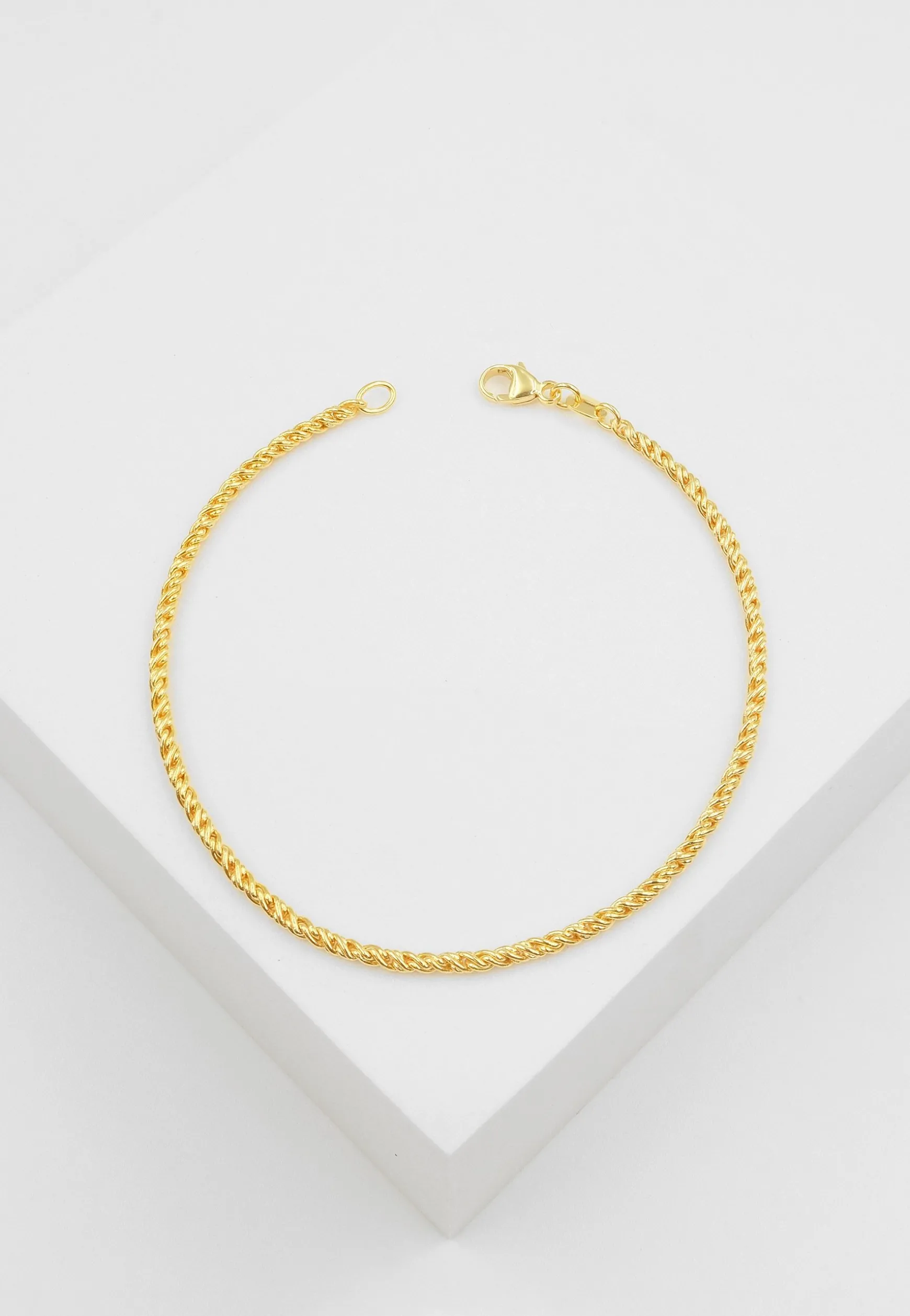 Bracelet Doppelanker linksgedreht Gelbgold 750, 2.3mm, 19cm