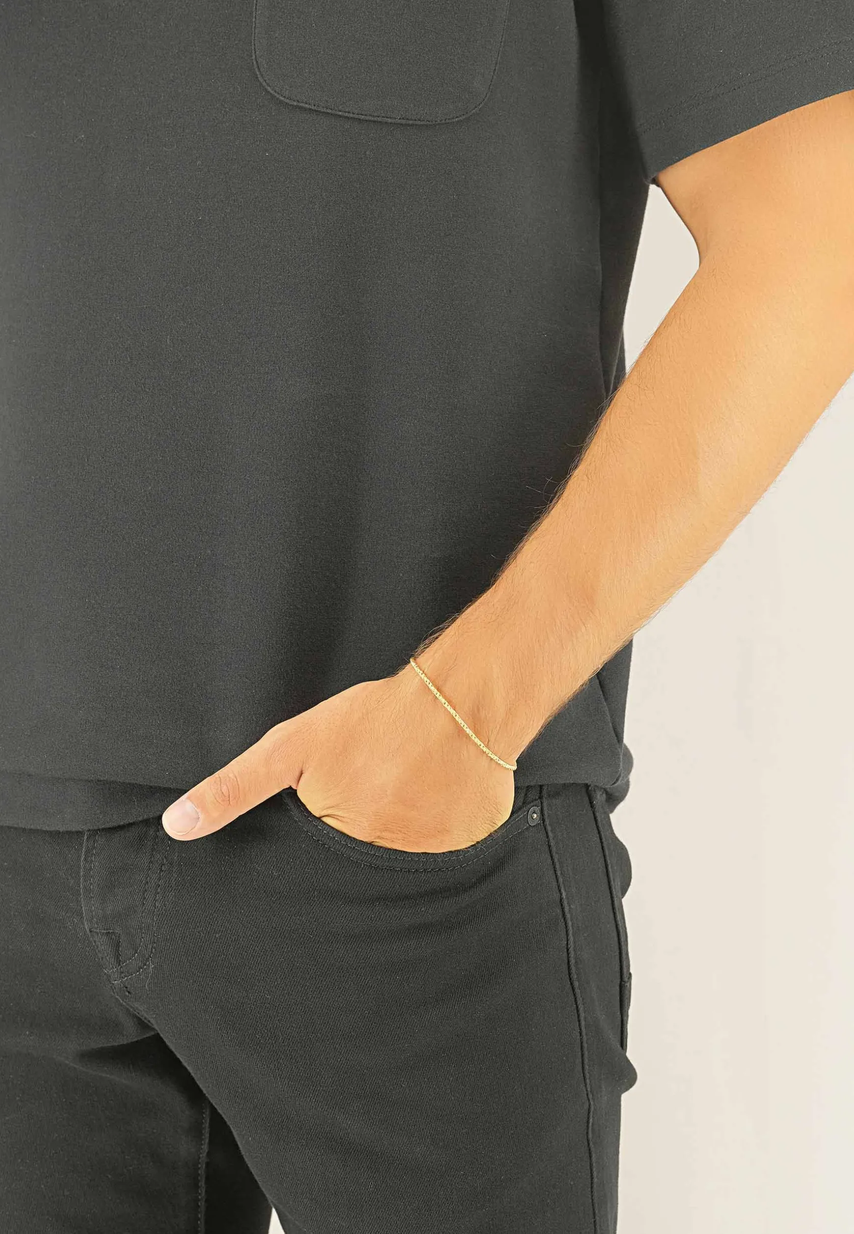 Bracelet Doppelanker linksgedreht Gelbgold 750, 2.3mm, 19cm